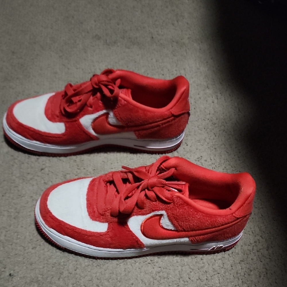 Nike Kids Vibrant Red and White Sneakers